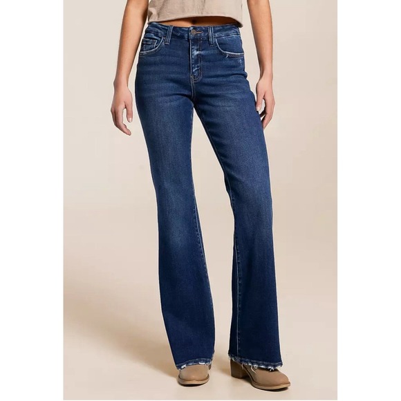 Vervet Jeans Women's 16W High Rise Flare Dark Medium Wash Denim Stretch - Picture 1 of 7